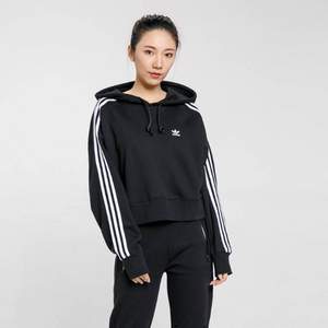 adidas 阿迪达斯 三叶草 女子纯棉短款连帽卫衣 GN2890