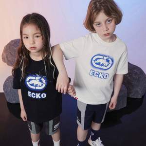 美国潮牌，Eckō 犀牛 亲子款儿童镜面犀牛Logo短袖T恤BIT017W 两色