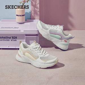 降60元，SKECHERS 斯凱奇 D'LITES系列 女士復(fù)古厚底老爹鞋休閑鞋 117042