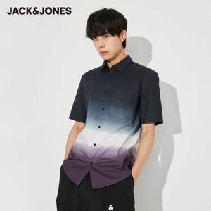 jackjones杰克琼斯男士新疆棉宽松短袖衬衫16款89元包邮需领券