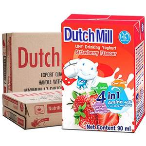 临期特价、泰国进口，Dutch Mill 达美 草莓味 酸奶饮品90mL*12盒