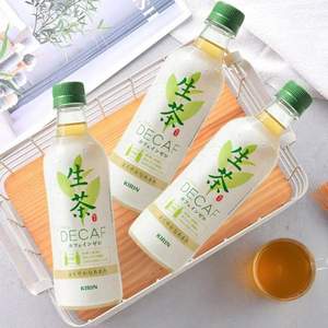 突降￥5！临期特价，日本进口 Kirin 麒麟 生茶饮料430mL*3瓶 低咖啡因版 白瓶