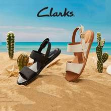 Clarks 其乐 Karsea Strap 2022夏季新款女士一字带平底真皮凉鞋