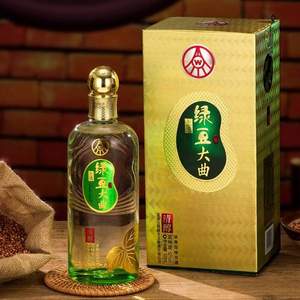 Plus会员，五粮液股份出品 绿豆大曲 清醇 52度浓香型白酒500mL*2瓶 礼盒装