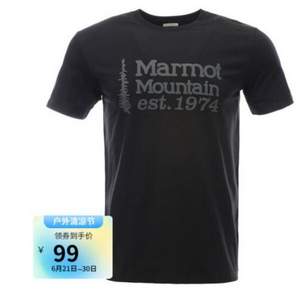 Marmot 土拨鼠 H54207 男士圆领短袖T恤  