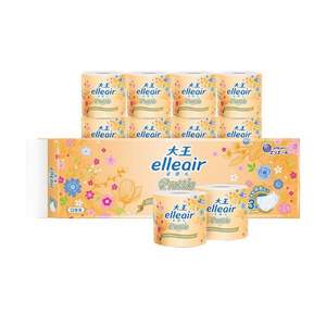 大王 elleair 爱璐儿 简绒系列 立体压花可溶解有芯卷纸 3层*120克*12卷*3提