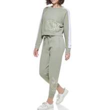 Calvin Klein 卡尔文·克莱恩 女士拼色棉混纺短款卫衣