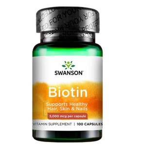 Swanson 斯旺森 防脱发白发 Biotin 生物素 100粒*2件