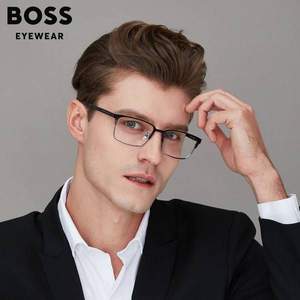 官方旗舰店，Hugo Boss 雨果·博斯 钛合金方框眼镜架+目戏 1.67防蓝光镜片