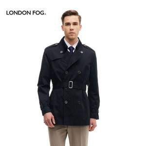 London Fog 伦敦雾 男士双排金属扣小约克短款风衣外套 