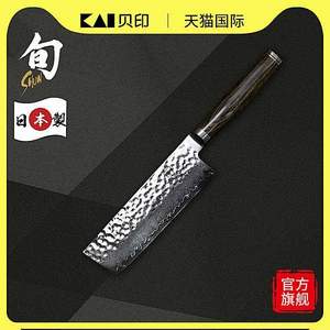 KAI 贝印 旬系列 Premier系列 TDM0742 手工捶纹大马士革钢日式菜刀15cm