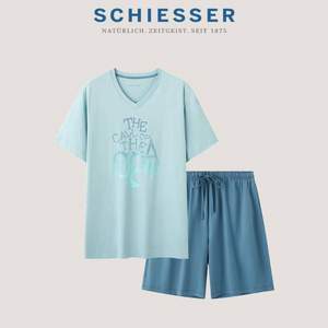 Schiesser 德国舒雅 22年夏季新品男士纯棉印花可外穿家居套装20394H