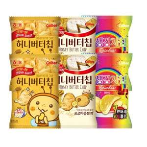 卡乐比 韩国进口 海太蜂蜜黄油薯片/彩虹薯片 60g*6包