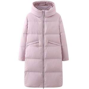 反季好價(jià)，SNOW FLYING 雪中飛 女士中長(zhǎng)款連帽羽絨服  