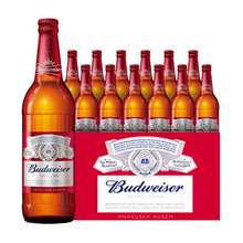 88会员，Budweiser 百威 美式拉格啤酒（大瓶装）600ml*12瓶*2件