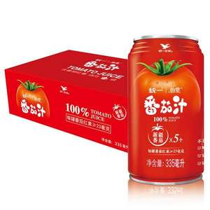 统一 怡赏 新疆100%番茄汁 335mL*24罐+凑单品