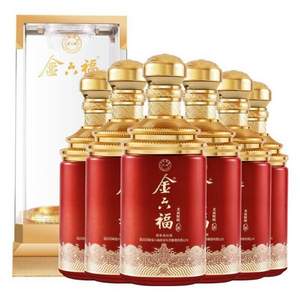 Plus会员，金六福 美福精酿 52度浓香型白酒500mL*6瓶 整箱装 内含礼袋