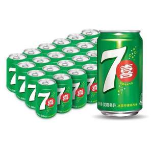 七喜 7up 柠檬味 汽水碳酸饮料 330ml*24瓶