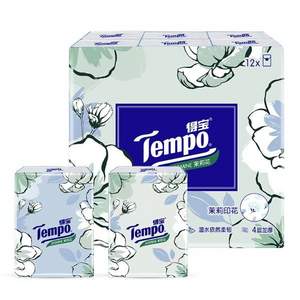 Tempo 得宝 茉莉花香味手帕纸 4层*7张*12包*2件+6包