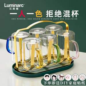Luminarc 法国乐美雅  高硼硅玻璃杯套组  乐享把杯 300ml*6个