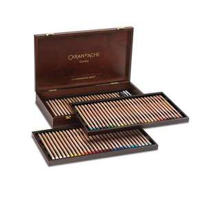 瑞士殿堂级品牌，Caran d'Ache 凯兰帝 Luminance 6901系列 非水溶性彩色铅笔80支 木盒