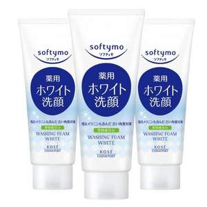 白菜！销量第一，KOSE COSMEPORT 高丝魅宝 softymo 净透卸妆洁面乳 （亮白保湿）150g*3支