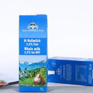 奧地利進(jìn)口，阿貝山 全脂純牛奶 1L裝*3瓶