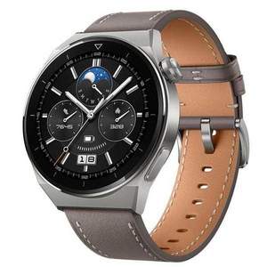 Huawei 华为 Watch GT3 Pro 运动智能手表 银色钛合金表壳 棕色皮带 46mm 