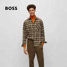 2022秋季新款，BOSS Hugo Boss 雨果·博斯 Riou 1 男士格纹棉质法兰绒长袖衬衫 50476016