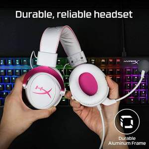 销量第一！HyperX 极度未知 Cloud II 飓风2 7.1头戴式游戏耳机（有线版/霓虹粉）