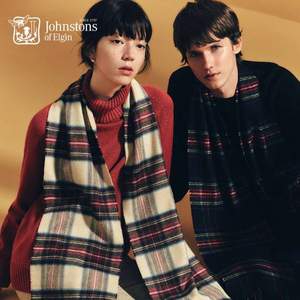 苏格兰百年奢侈羊绒品牌 Johnstons of Elgin 100%羊绒围巾WA16 