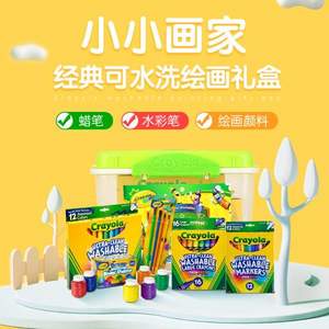 Crayola 绘儿乐 SNX-001A-1 入门可水洗经典礼盒 （可水洗水彩笔+水彩蜡笔+颜料 共47件）