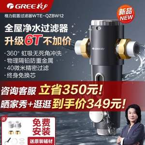 Gree 格力 WTE-QZBW12 前置过滤器 家用反冲洗虹吸净水器