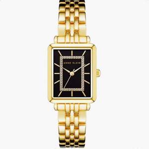 ANNE KLEIN 安妮·克萊因 AK/3760BKGB 女士水晶方形鋼帶石英表
