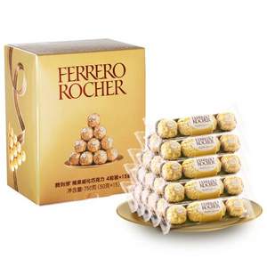 Rocher 费列罗 榛果威化巧克力 60粒礼盒装 赠白球3粒*2盒