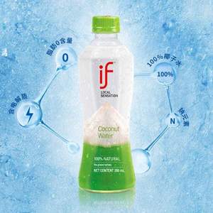 if 溢福  泰國進(jìn)口100%純椰子水飲料350ml*6瓶裝