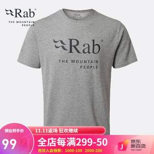 Rab 睿坡 男士圆领纯棉短袖T恤160g QCB-39