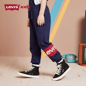 Levi's 李维斯 2022秋冬男女童大logo纯棉加绒加厚卫裤（105~165码）