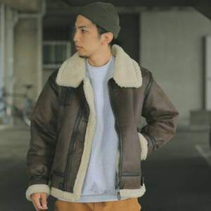 S码，Alpha Industries 阿尔法工业 B3 仿羊皮皮毛一体皮衣夹克TA1548