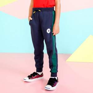 Converse 匡威 男童耐磨透氣時(shí)尚拼接運(yùn)動休閑長褲