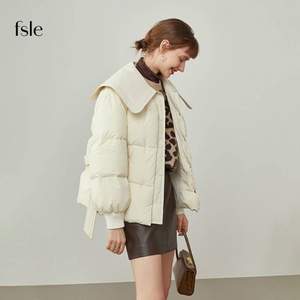 FANSILANEN 范思藍(lán)恩 女士短款系帶羽絨服外套 Z214058