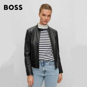 BOSS Hugo Boss 雨果·博斯 C_SAFLIMA 女士短款羊皮夹克 50472482