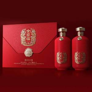 88VIP会员，贵州茅台集团出品 全家福 中国红 53度酱香型白酒500mL*2瓶礼盒装