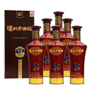 泸州老酒坊 V9 52度浓香型白酒500mL*6瓶整箱装