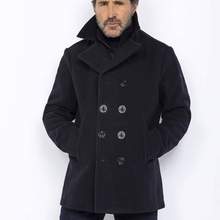 经典美国皮衣品牌，Schott NYC Cyclone2 男士双排扣羊毛混纺大衣
