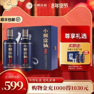 小糊涂仙 仙酿 浓香型白酒礼盒520ml*2瓶 赠仙酿小礼盒（200ml*2瓶带酒杯）