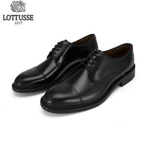 西班牙百年品牌，Lottusse 乐途仕 L6723 真皮手工亮面商务男士德比鞋