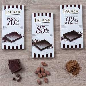 西班牙进口，Lacasa 乐卡莎 巧克力排100g*2块 多口味