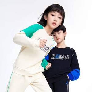 Annil 安奈兒 2023年春新款兒童圓領衛(wèi)衣衛(wèi)褲運動套裝（100~170碼）4色