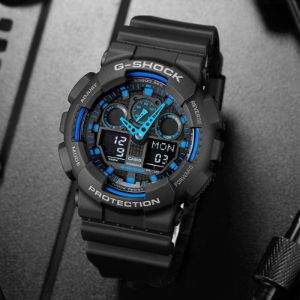 CASIO 卡西欧 G-SHOCK 男士运动石英表 GA-100-1A2DR